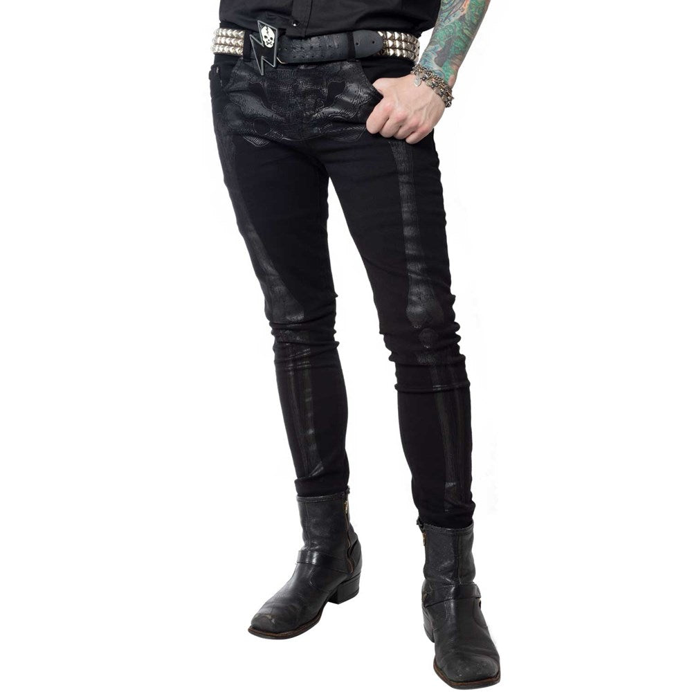 Skeleton Skinny Jeans Black Bone - Kreepsville