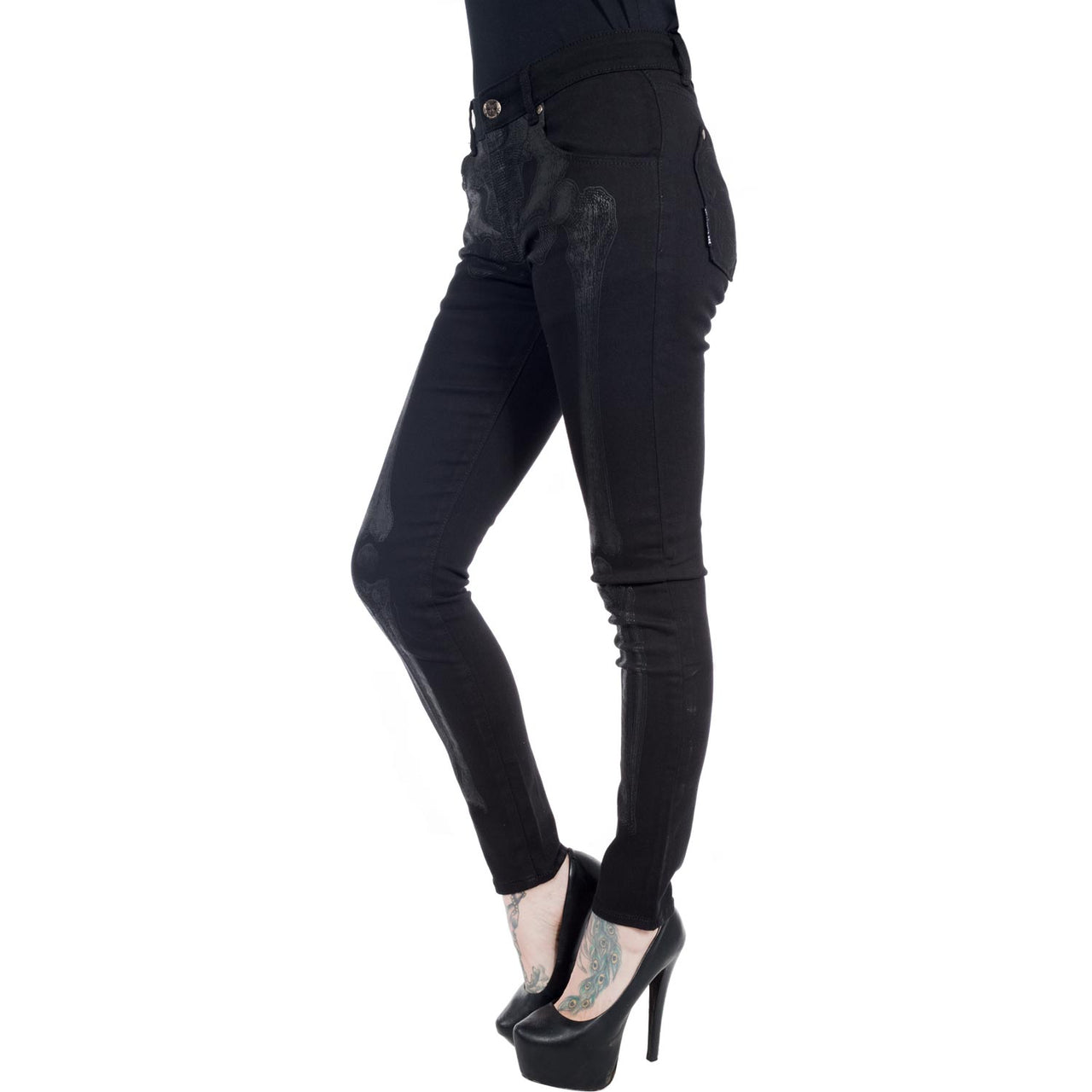 Skeleton Skinny Jeans Black Bone - Kreepsville