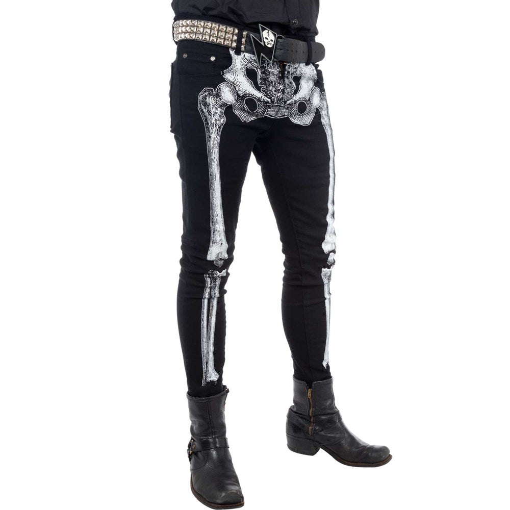 Skeleton Skinny Jeans White Bone - Kreepsville