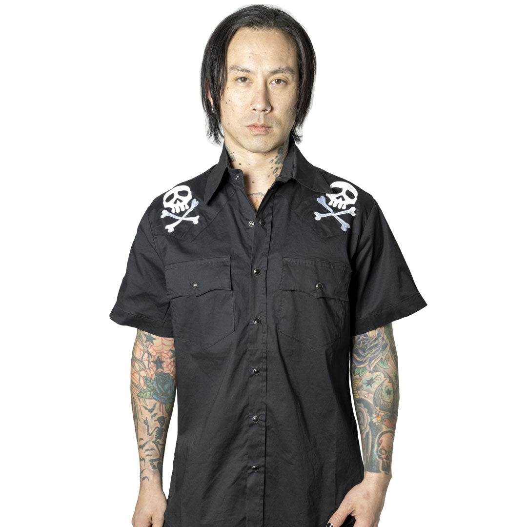 Harlock Skull X Bones Western Shirt - Kreepsville