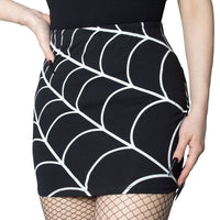 Thumbnail for Spiderweb Mini Skirt White - Kreepsville