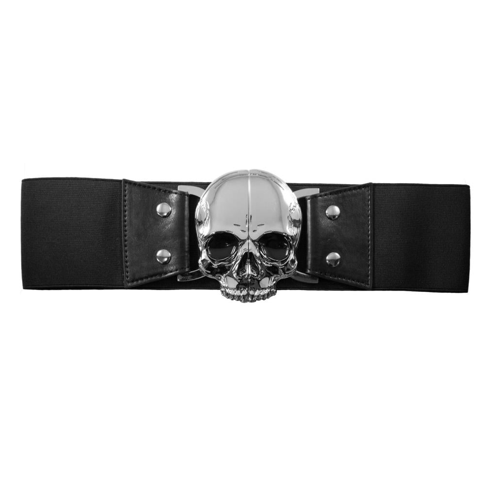 Kreepsville | Elastic Waist Belt Skull Black S-M Kreepsville | Elastic Waist Belt Skull Black S-M