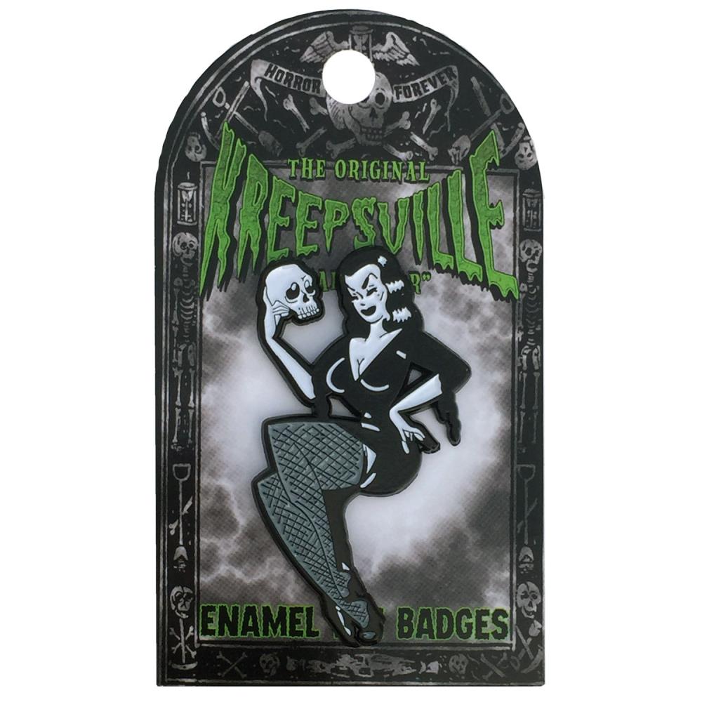 Vampira Skull Enamel Pin - Kreepsville