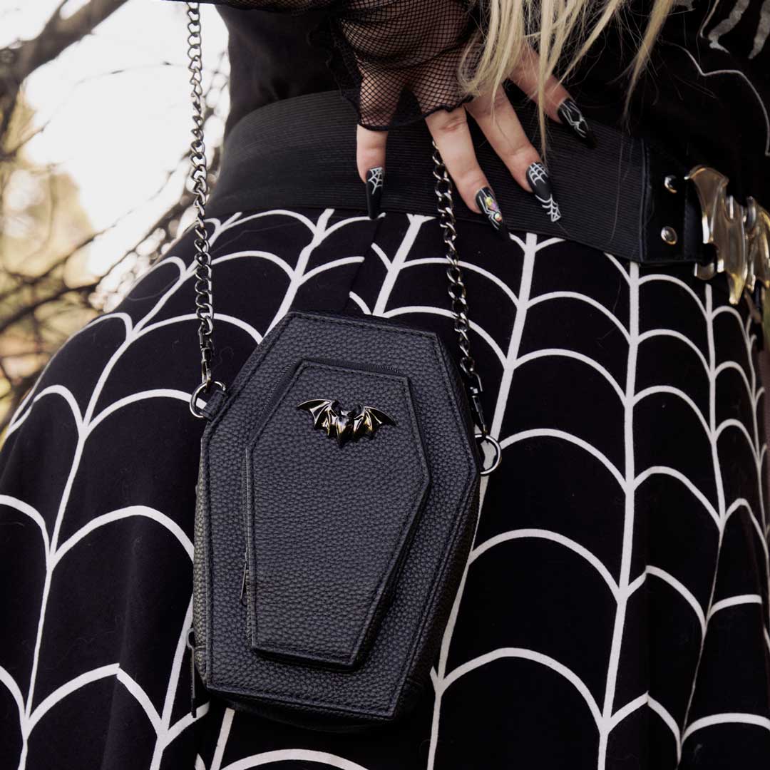 Coffin Mini Crossbody Bat Purse