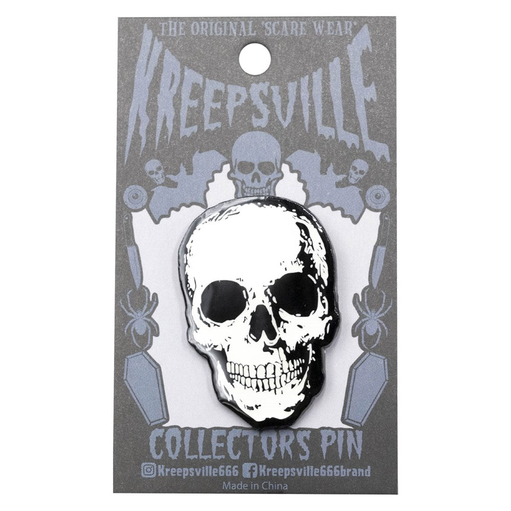 Anatomical Skull Glow Enamel Pin - Kreepsville