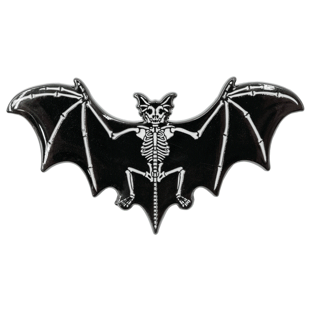 Skelli Bat Glow Enamel Pin - Kreepsville