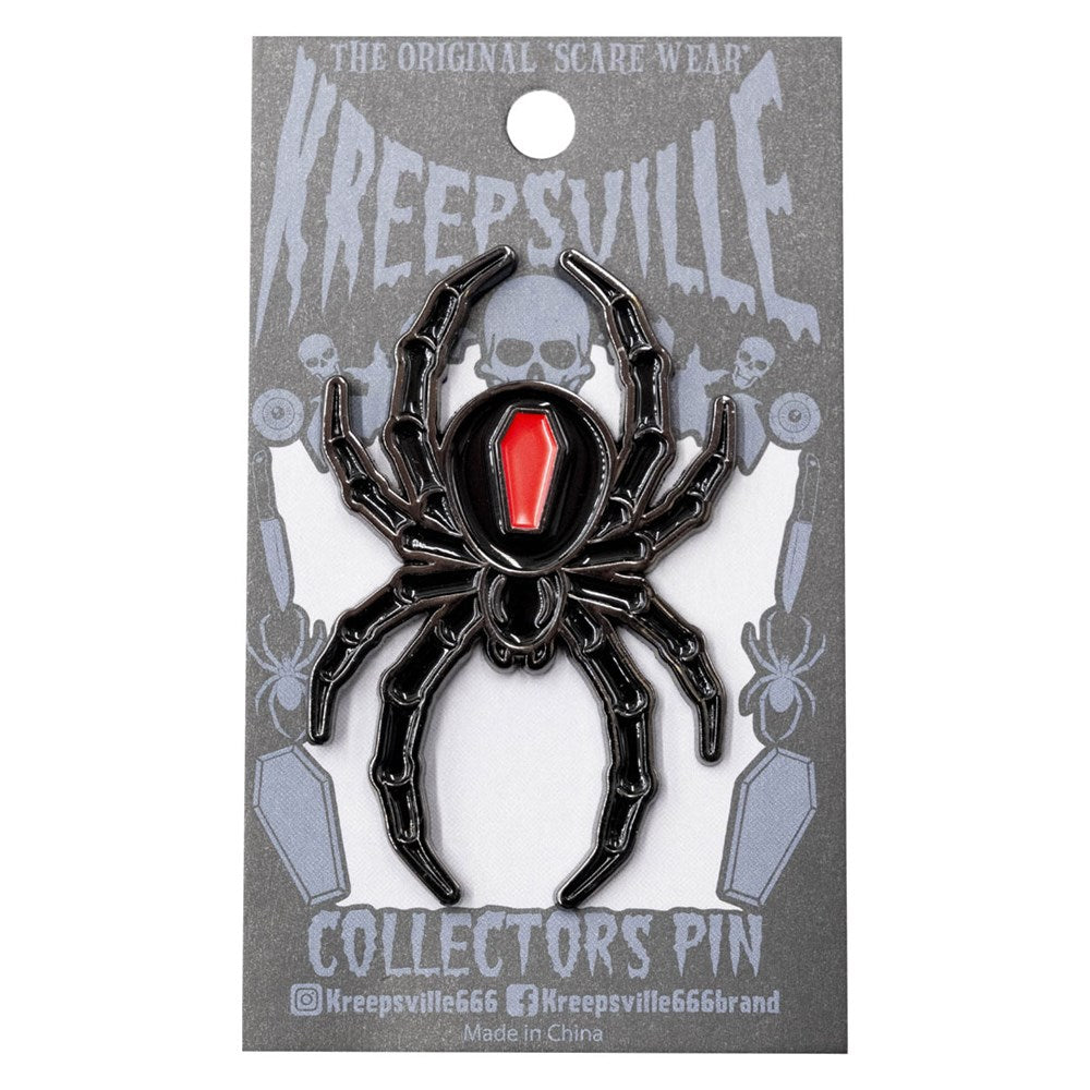 Black Widow Spider Enamel Pin - Kreepsville