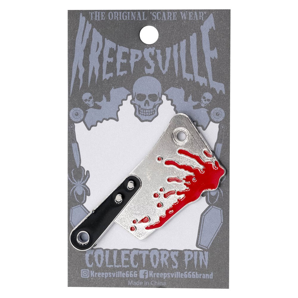 Cleaver Blood Splatter Enamel Pin - Kreepsville