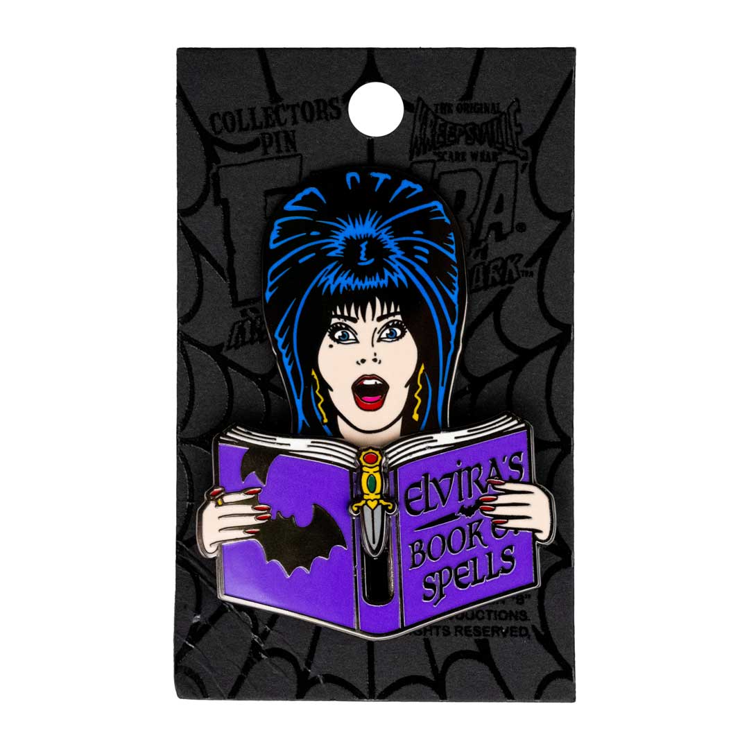 Elvira Books Of Spells Moving Enamel Pin - Kreepsville
