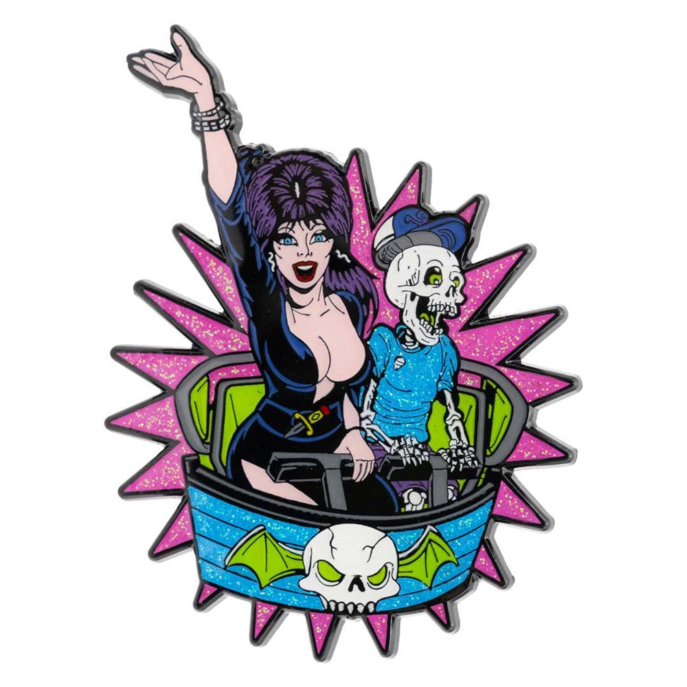 Elvira Ghostcoaster Glitter Enamel Pin - Kreepsville