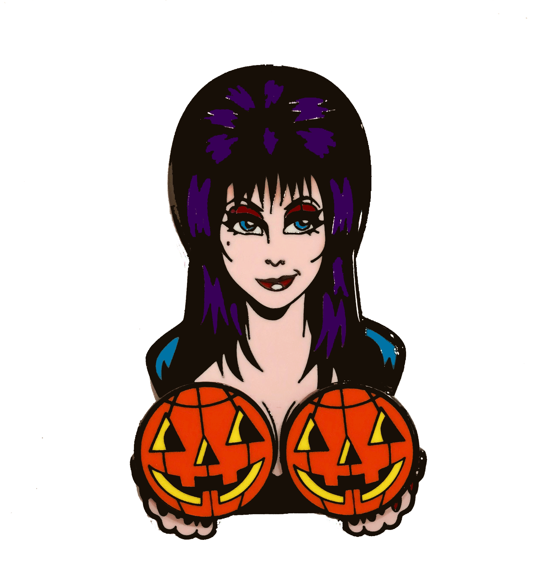 Elvira Spinning Pumpkins Enamel Pin - Kreepsville