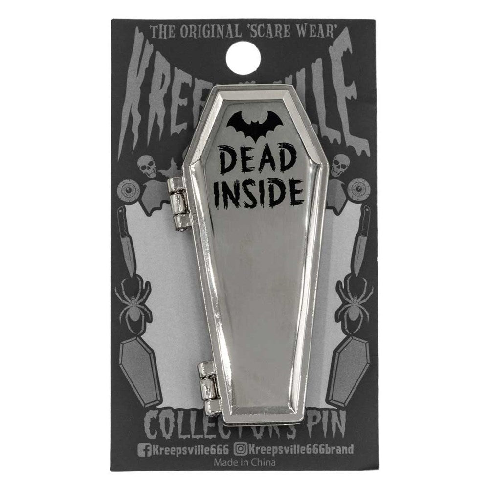 Dead Inside Open Coffin Enamel Pin