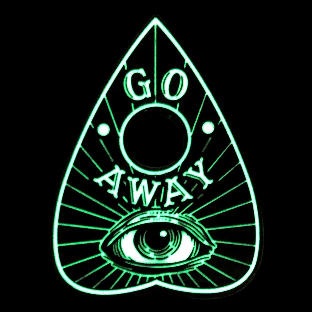 Go Away Glow Planchette Enamel Pin - Kreepsville