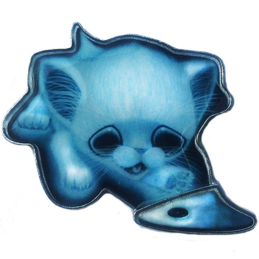 Sugarfueled Ghost Cat Planchette Enamel Pin - Kreepsville