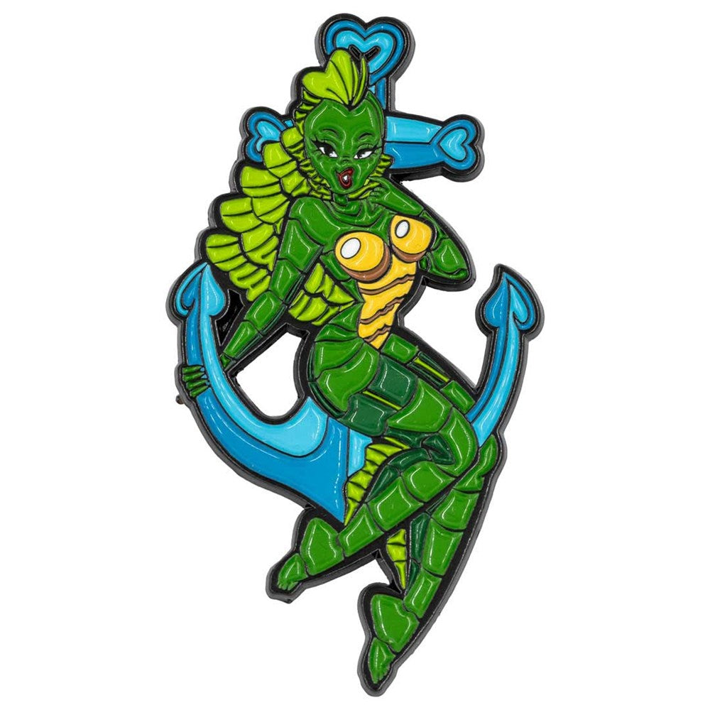 Creature Girl Anchor Glitter Enamel Pin - Kreepsville