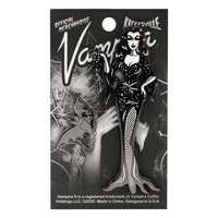 Thumbnail for Vampira With Flying Bat Enamel Pin
