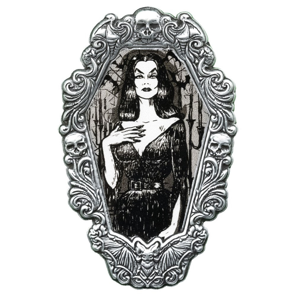 Vampira Gorey Gothic Frame Enamel Pin - Kreepsville