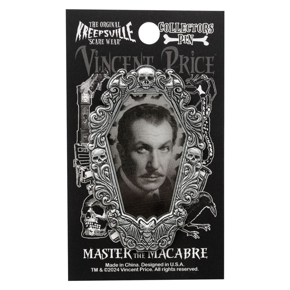 Vincent Price Gothic Frame Enamel Pin - Kreepsville