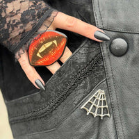 Thumbnail for V Spider Web Tip Chrome Pin - Kreepsville