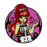Thumbnail for Zombie Girl Moon Glow Enamel Pin - Kreepsville