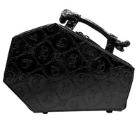 Thumbnail for Embossed Patent Skull Crossbones Coffin Purse Bag - Kreepsville