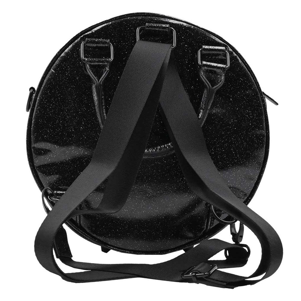 Eyeball Black Glitter Backpack Purse