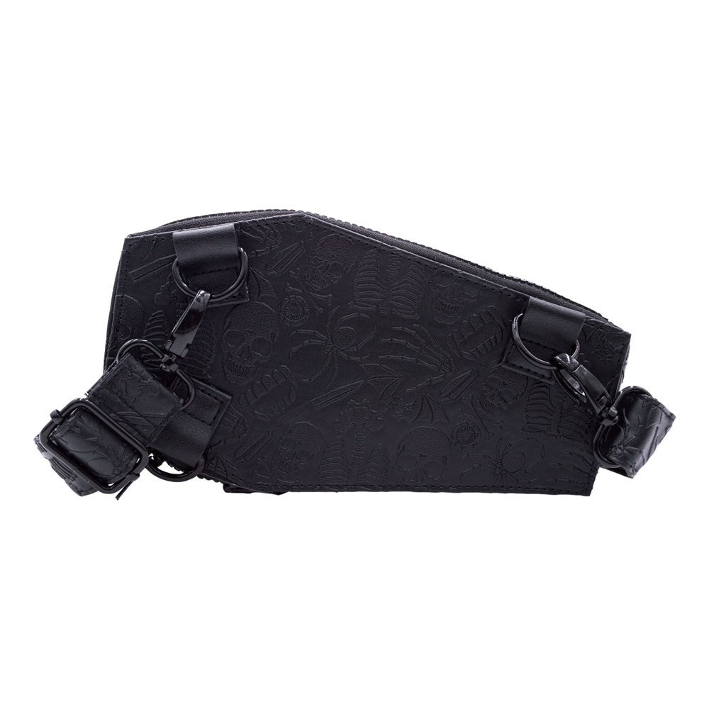 Coffin Embossed Skull Hip Pouch