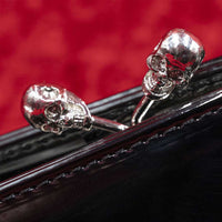 Thumbnail for Vincent Price Skull Kiss Lock Deluxe Coffin Handbag - Kreepsville