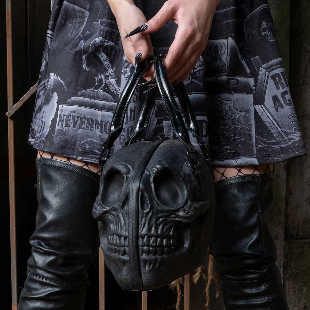 Skull Handbag Purse Black - Kreepsville