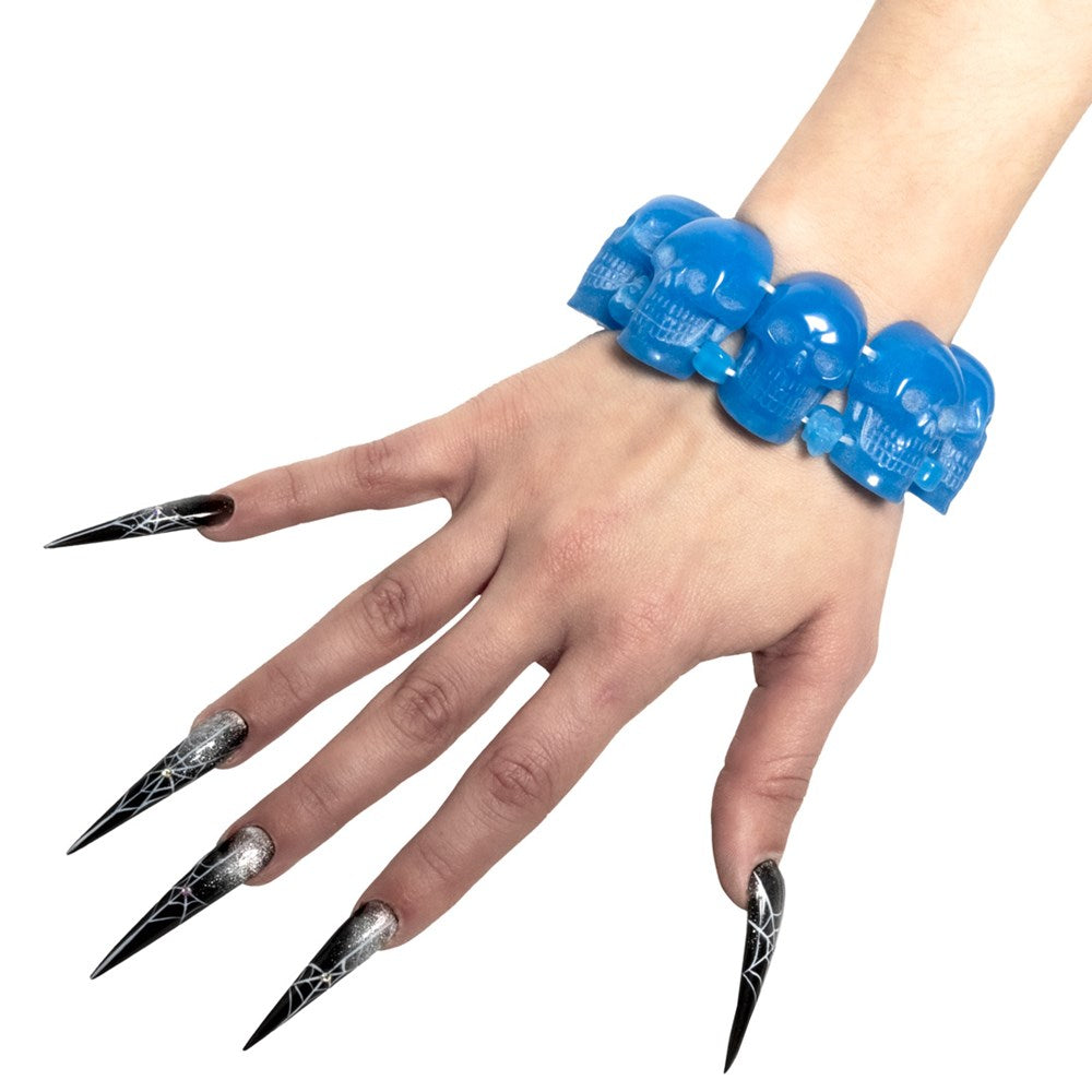 Kreepsville 666 Blue Glow Skull Collection Bracelet