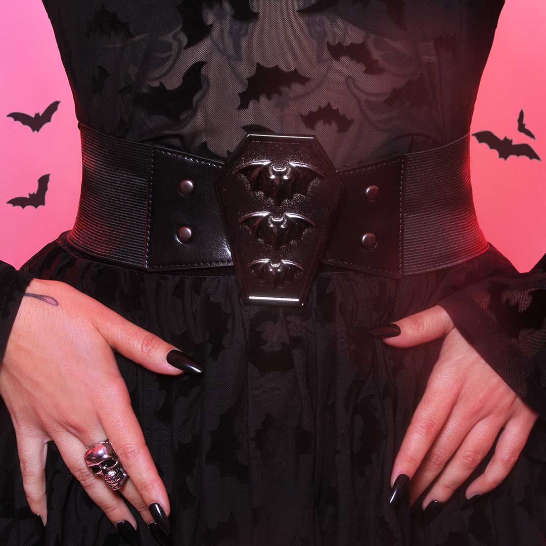 Elastic Waist Belt Bat Coffin - Kreepsville