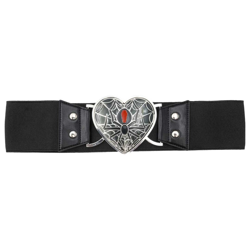 Elastic Waist Belt Black Widow Heart - Kreepsville