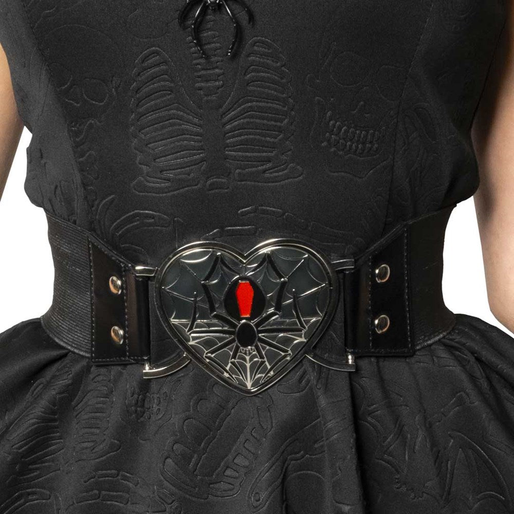 Elastic Waist Belt Black Widow Heart - Kreepsville