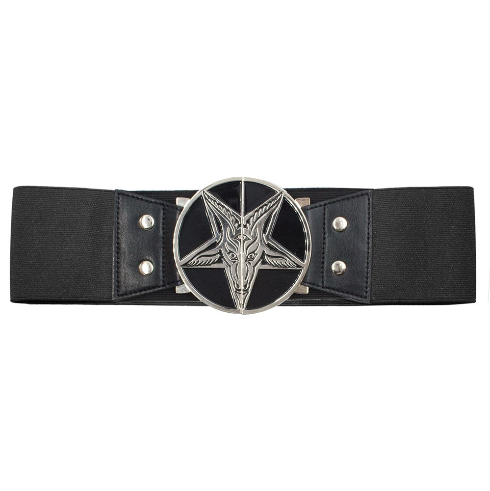 Elastic Waist Belt Goat Head Black
