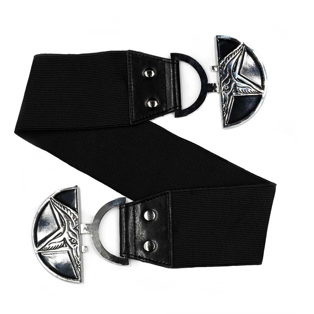 Elastic Waist Belt Goat Head Black - Kreepsville