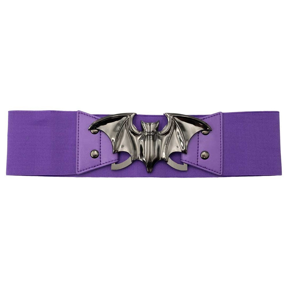 Elastic Waist Belt Bat Purple