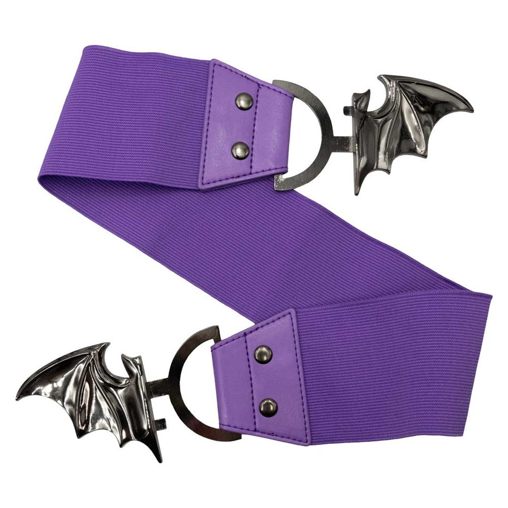 Elastic Waist Belt Bat Purple