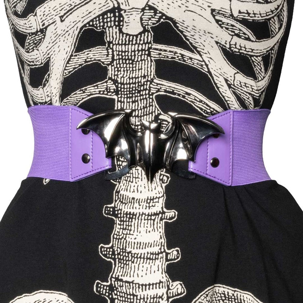 Elastic Waist Belt Bat Purple