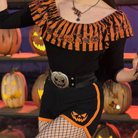 Thumbnail for Elastic Waist Belt Trick Or Treat Pumpkin Black - Kreepsville