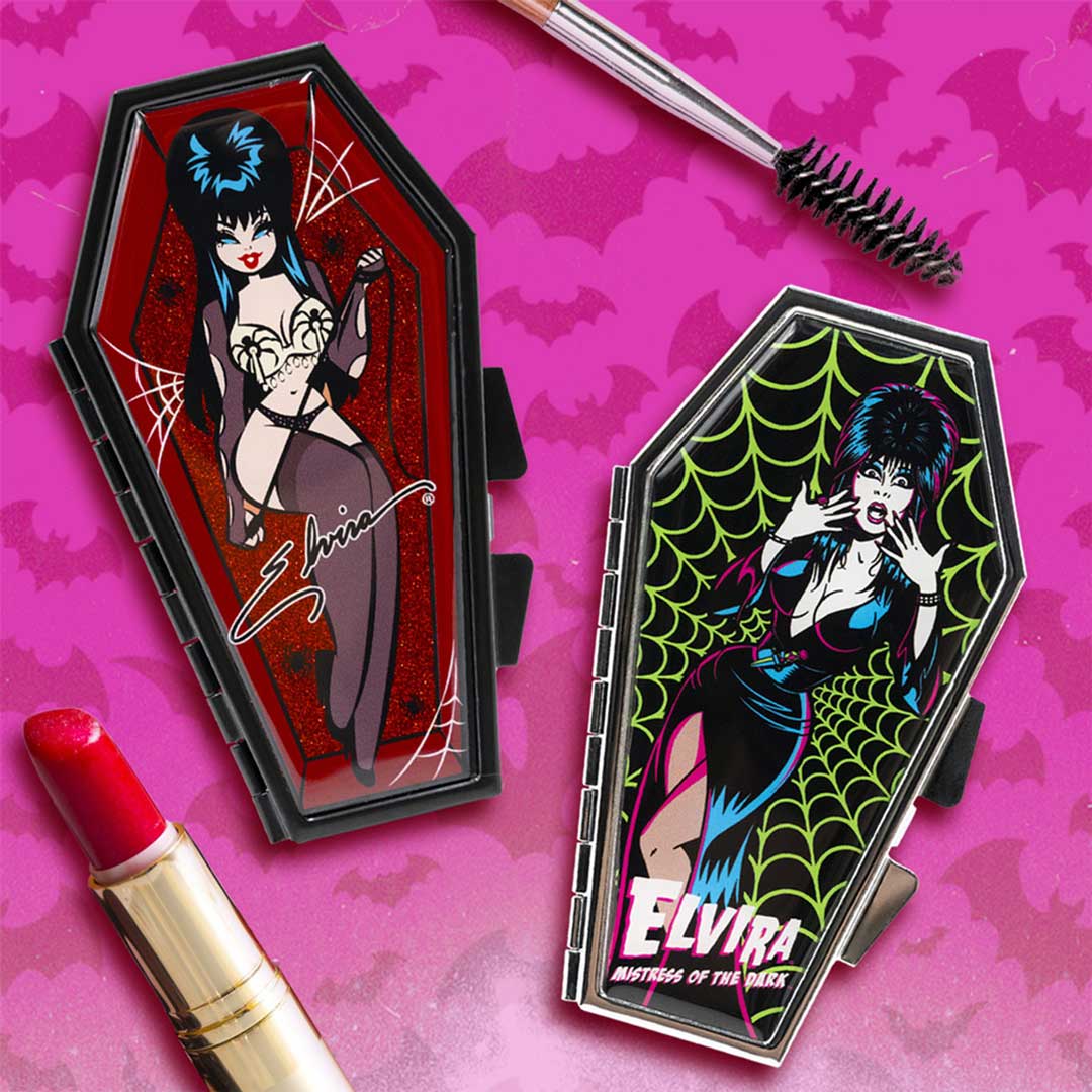 Elvira Spider Red Glitter Coffin Compact - Kreepsville