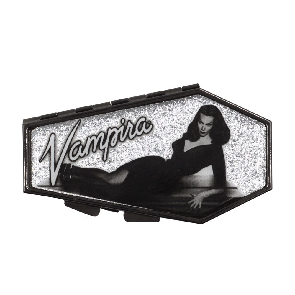 Vampira Silver Glitter Coffin Compact - Kreepsville