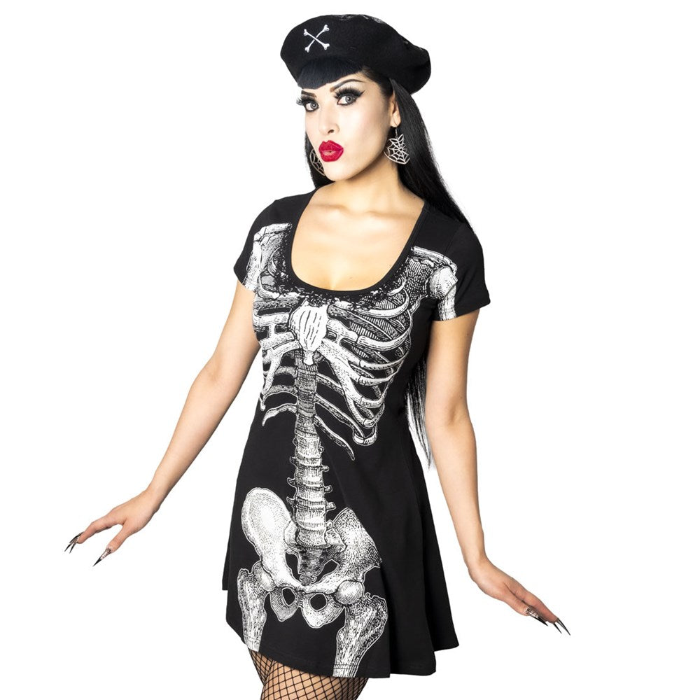 Skeleton White Flare Dress - Kreepsville