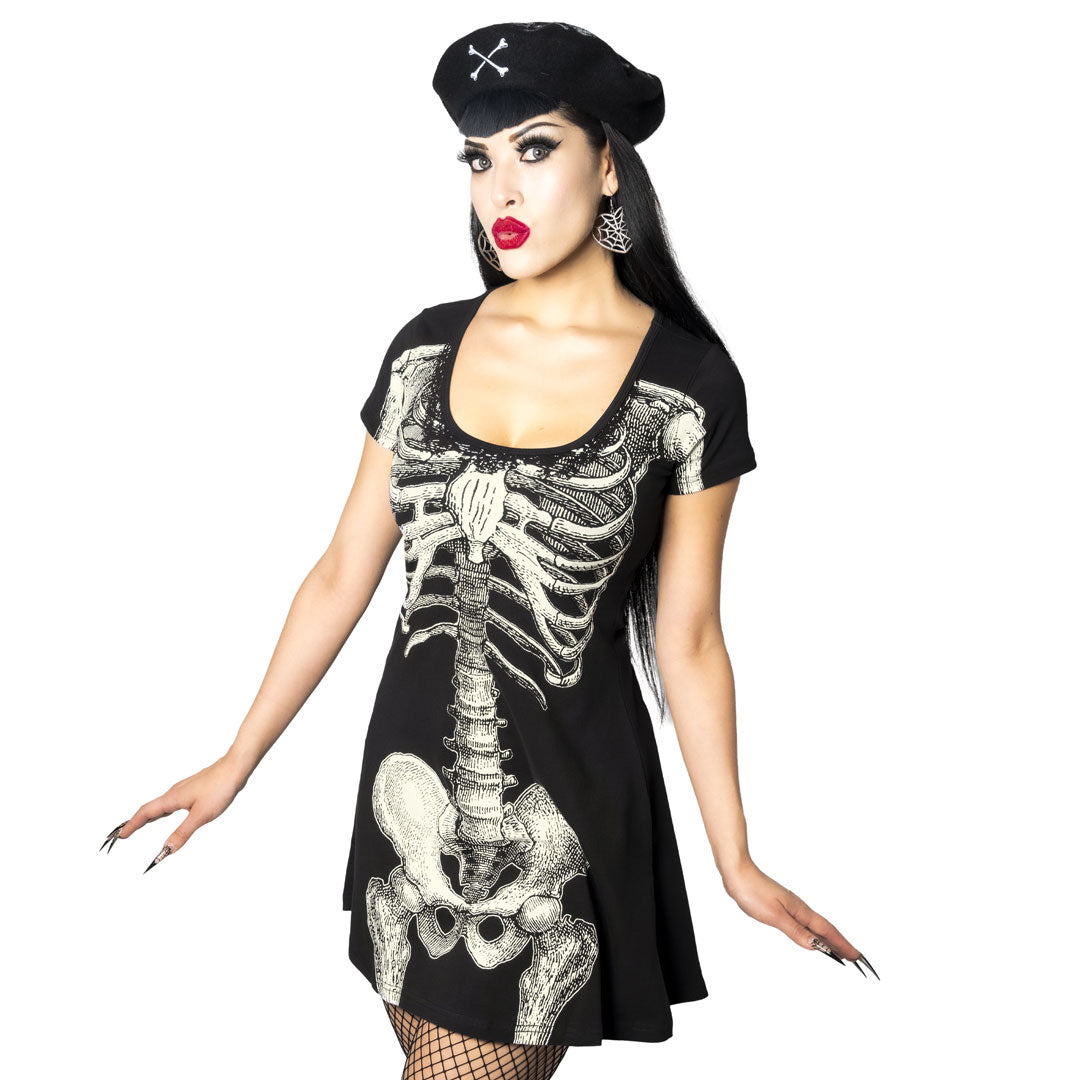 kreepsville 666 skeleton flare dress
