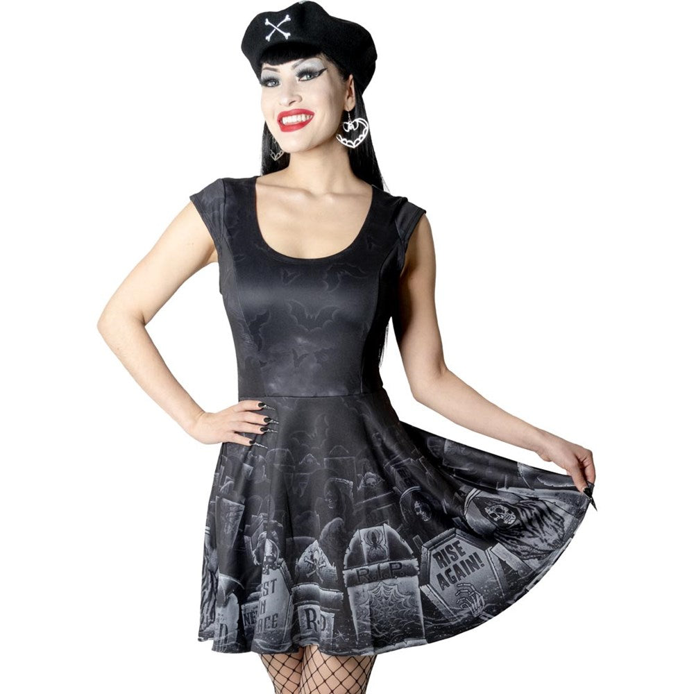bat skater dress WITCHY Skater Dress With Bats Moth Mushrooms & Autumn Leaves, Mystical Fall Dress, Whimsigoth Dress, Halloween Bat Dress, Luna Moth Dress