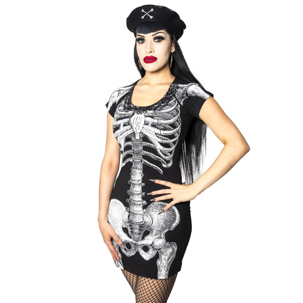 ワンピース Imval skeleton chain dress kreepsville 666 white skeleton tunic dress