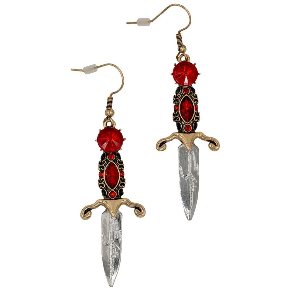 Elvira Dagger Earrings Red - Kreepsville