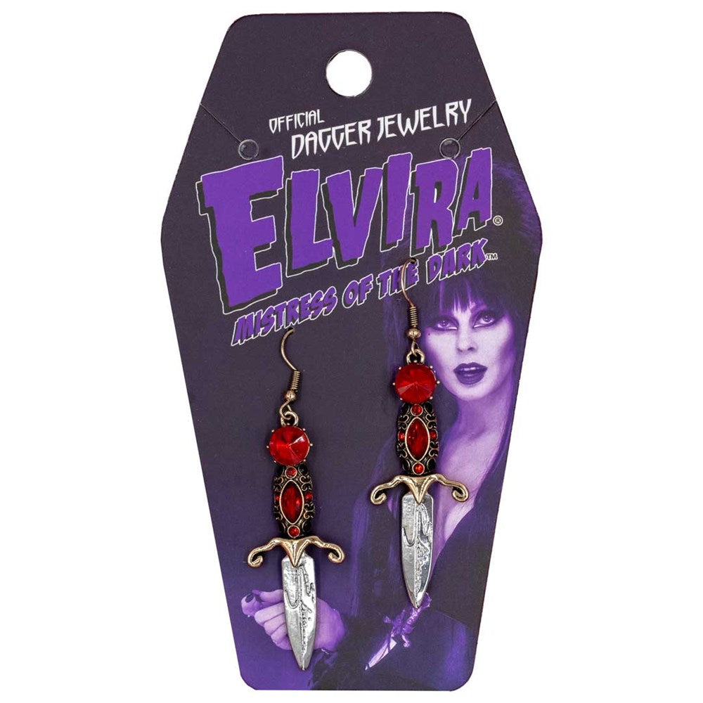 Elvira mistress of the dark crystal dagger earrings, range of