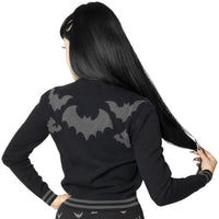 Thumbnail for Bat Flock Grey Cardigan - Kreepsville