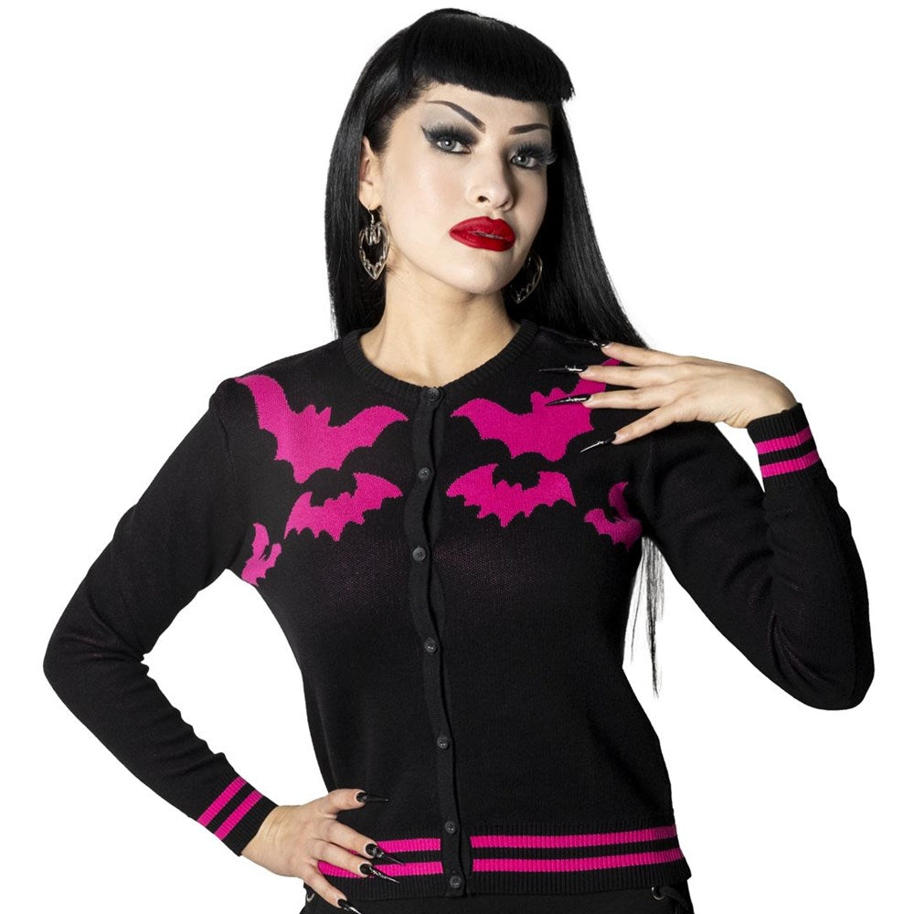 Bat Flock Pink Cardigan - Kreepsville