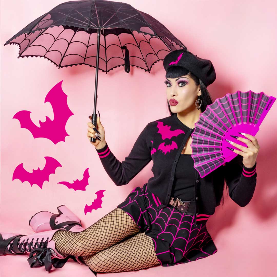 Bat Flock Pink Cardigan